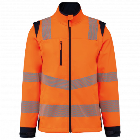 Giacca softshell di sicurezza riciclata con maniche staccabili WK460 WK. Designed To Work