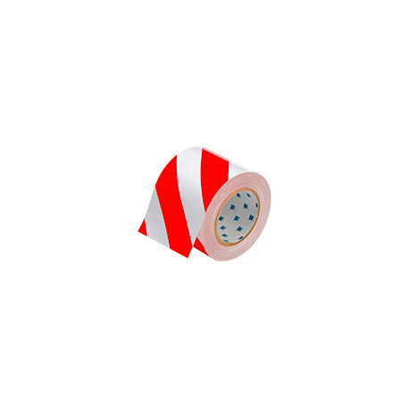 Nastro adesivo BIANCO/ROSSO in poliestere H mm 100x30 mt spess. mm 0,20