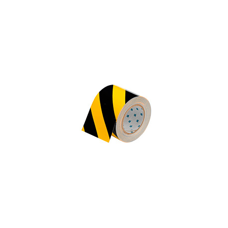 Nastro adesivo GIALLO/NERO in poliestere H mm 100x30 mt spess. mm 0,20