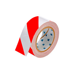Nastro adesivo BIANCO/ROSSO in poliestere H mm 50x30mt spessor mm 0,20