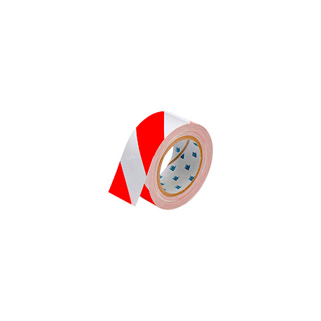 Nastro adesivo BIANCO/ROSSO in poliestere H mm 50x30mt spessor mm 0,20