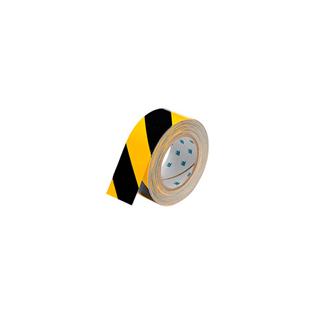 Nastro adesivo GIALLO/NERO in poliestere H mm 50x30mt spessore mm 0,20