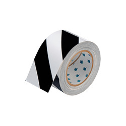 Nastro adesivo BIANCO/NERO in poliestere H mm 75x30 mt spessor mm 0,20
