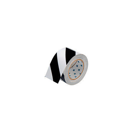 Nastro adesivo BIANCO/NERO in poliestere H mm 75x30 mt spessor mm 0,20