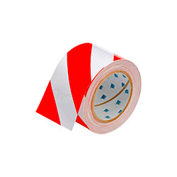 Nastro adesivo ROSSO/BIANCO in poliestere H mm 75x30 mt spess. mm 0,20