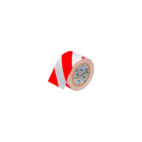 Nastro adesivo ROSSO/BIANCO in poliestere H mm 75x30 mt spess. mm 0,20