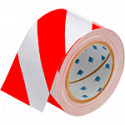Nastro adesivo ROSSO/BIANCO in poliestere H mm 75x30 mt spess. mm 0,20