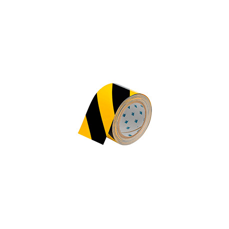 Nastro adesivo GIALLO/NERO in poliestere H mm 75x30 mt spessor mm 0,20