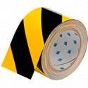 Nastro adesivo GIALLO/NERO in poliestere H mm 75x30 mt spessor mm 0,20
