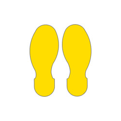Confezione 10 orme adesive in poliestere adesivo colore GIALLO