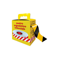 Rotolo nastro segnal. a strisce G/N mt 500