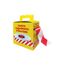 Rotolo nastro segnal. a strisce B/R mt 200
