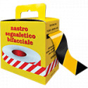 Rotolo nastro segnal. a strisce G/N mt 200