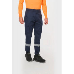 Pantaloni cargo unisex con fondo gamba elasticizzato e fascia riflettente WK712 WK. Designed To Work