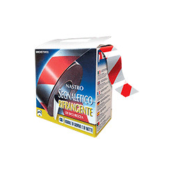 Rotolo nastro rifran. a strisce B/R 250 m