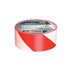 Nastro adesivo SAFE PVC BIANCO/ROSSO h mm 50x33 mt l spess. 0,16 mm