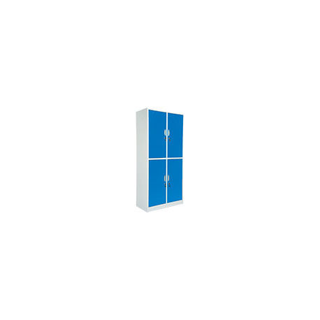 Armadio spogliatoio con 4 ante sovrapposte colorate BLU