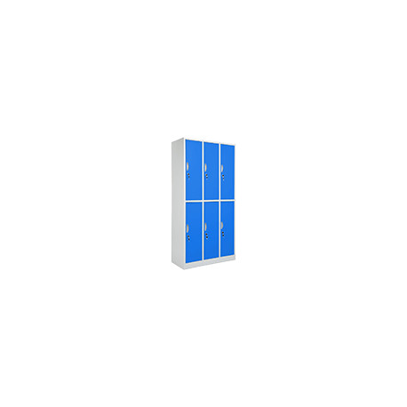 Armadio spogliatoio con 6 ante sovrapposte colorate BLU