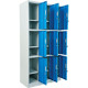 Armadio spogliatoio con 9 ante sovrapposte colore blu