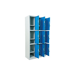 Armadio spogliatoio con 9 ante sovrapposte colore blu
