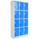 Armadio spogliatoio con 12 ante sovrapposte colore blu