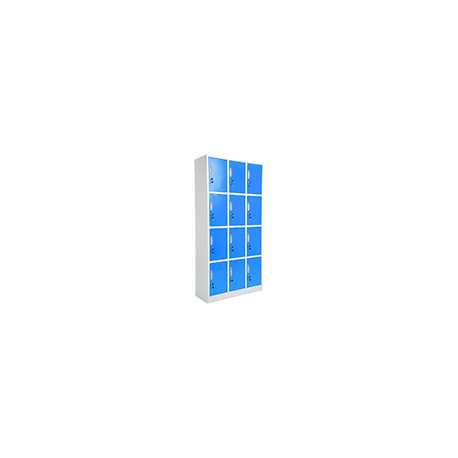 Armadio spogliatoio con 12 ante sovrapposte colore blu