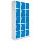 Armadio spogliatoio con 15 ante sovrapposte colore blu