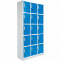 Armadio spogliatoio con 15 ante sovrapposte colore blu