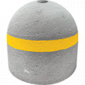 Base cemento con foro diametro 60mm per palo,+ banda gialla