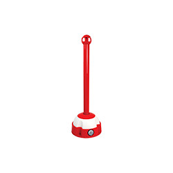 Palo in alluminio rosso con 4 ganci e base removibile