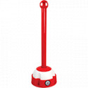 Palo in alluminio rosso con 4 ganci e base removibile