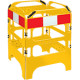 Barriera polietilene 4 pannelli mm 750x1000 h gialla bande riflettenti