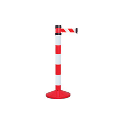 Colonnina tendinastro bianco/rossa nastro mm 210 x 50 h bianco/rossa