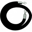 Cordone liscio in velluto nero con gancio cromo x colonnine cromo