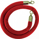Cordone liscio in velluto rosso con gancio ottone x colonnine ottone