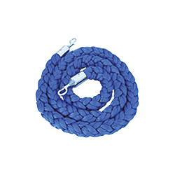 Cordone da m. 2 in poliestere BLU con attacchi cromo x colonnina cromo