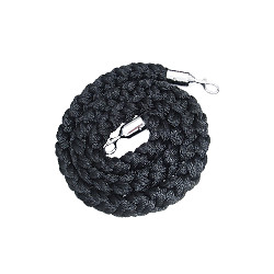 Cordone da m. 2 in poliestere NERO attacchi cromo x colonnine cromo