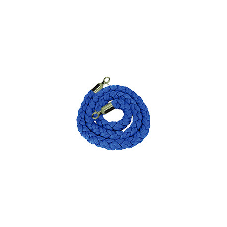 Cordone da m. 2 in poliestere BLU attacchi ottone per colonnina ottone