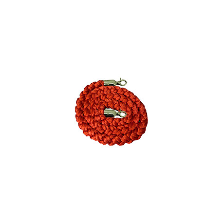 Cordone da m. 2 in poliestere ROSSO attacchi ottone x colonnina ottone
