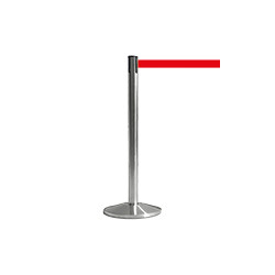 Colonnina SAFE IN modello BASIC acciaio spazzolato nastro ROSSO