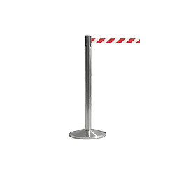 Colonnina SAFE IN modello BASIC acciaio spazzolato nastro ROSSO/BIANCO