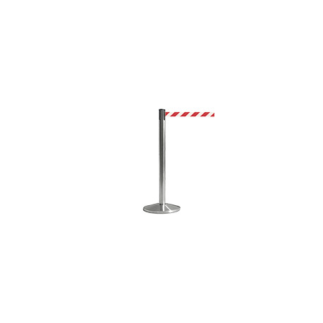 Colonnina SAFE IN modello BASIC acciaio spazzolato nastro ROSSO/BIANCO