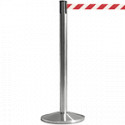 Colonnina SAFE IN modello BASIC acciaio spazzolato nastro ROSSO/BIANCO