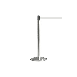 Colonnina SAFE IN modello BASIC acciaio spazzolato nastro BIANCO