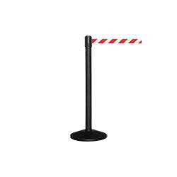 Colonnina SAFE IN modello BASIC nera opaca con nastro BIANCO/ROSSO