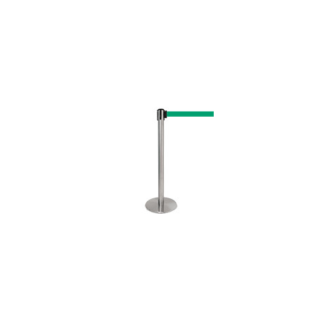 Colonnina SAFE IN modello PLUS acciaio spazzolato nastro VERDE