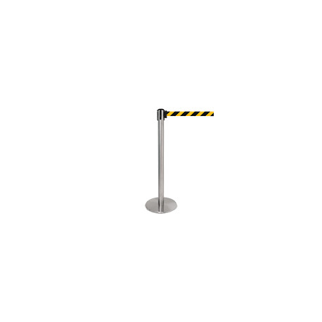 Colonnina SAFE IN modello PLUS acciaio spazzolato nastro GIALLO/NERO