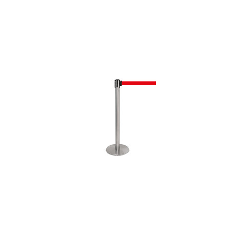 Colonnina SAFE IN modello PLUS acciaio spazzolato nastro ROSSO