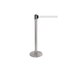 Colonnina SAFE IN modello PLUS acciaio spazzolato nastro BIANCO