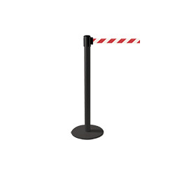 Colonnina SAFE IN modello PLUS nera opaca con nastro BIANCO/ROSSO